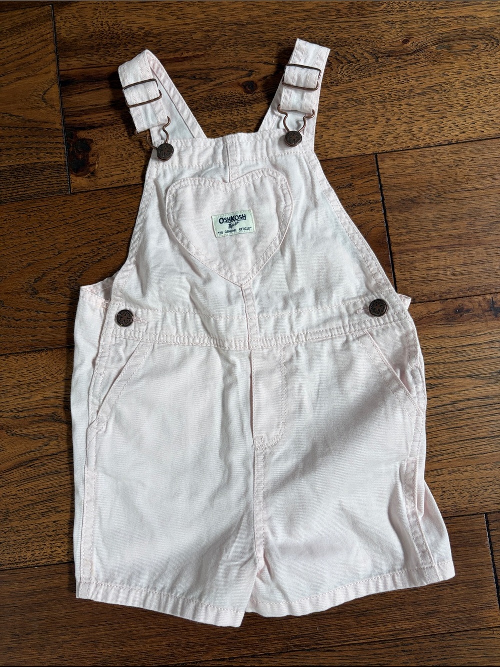 3 for $15 💙 light Pink Heart Pocket Short Overalls
